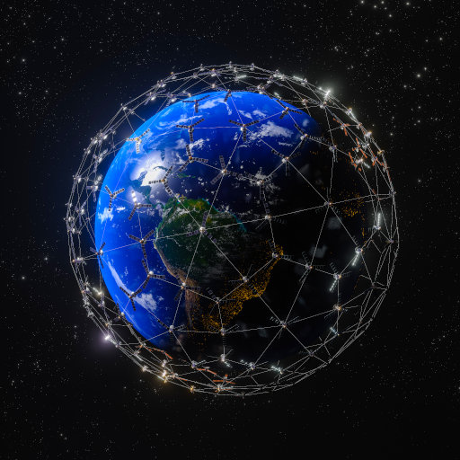 A 3D rendering of Planet Earth - a low latency, broadband internet system to meet the needs of consumers across the globe.